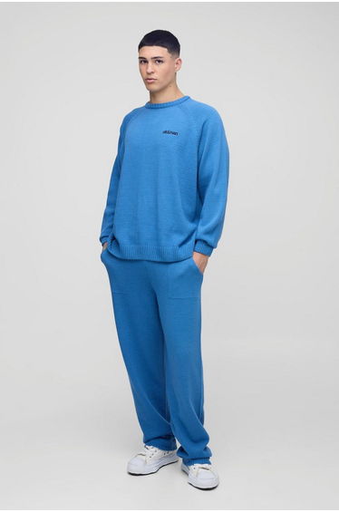 Oversized Knitted Raglan Jumper & Regular Jogger Tracksuit
