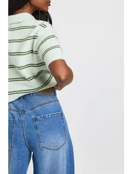 Mid Waist Loose Fit Wide Leg Jean - mid wash - 3