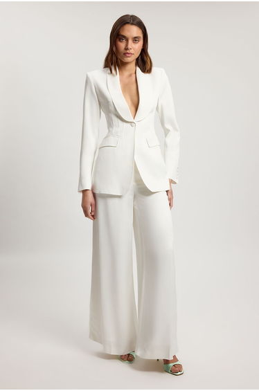Structured Satin Viscose Tailored Blazer