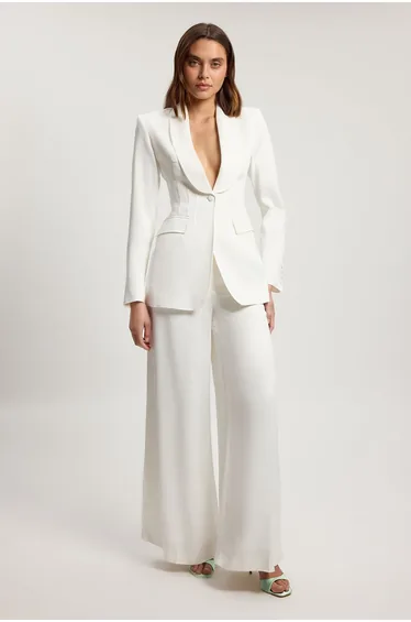 Structured Satin Viscose Tailored Blazer