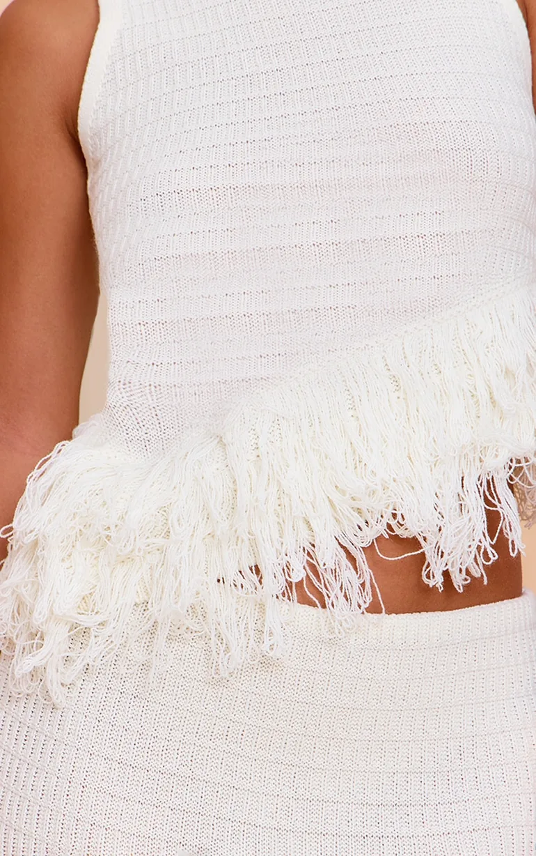 Cream Loop Knit Vest - 3