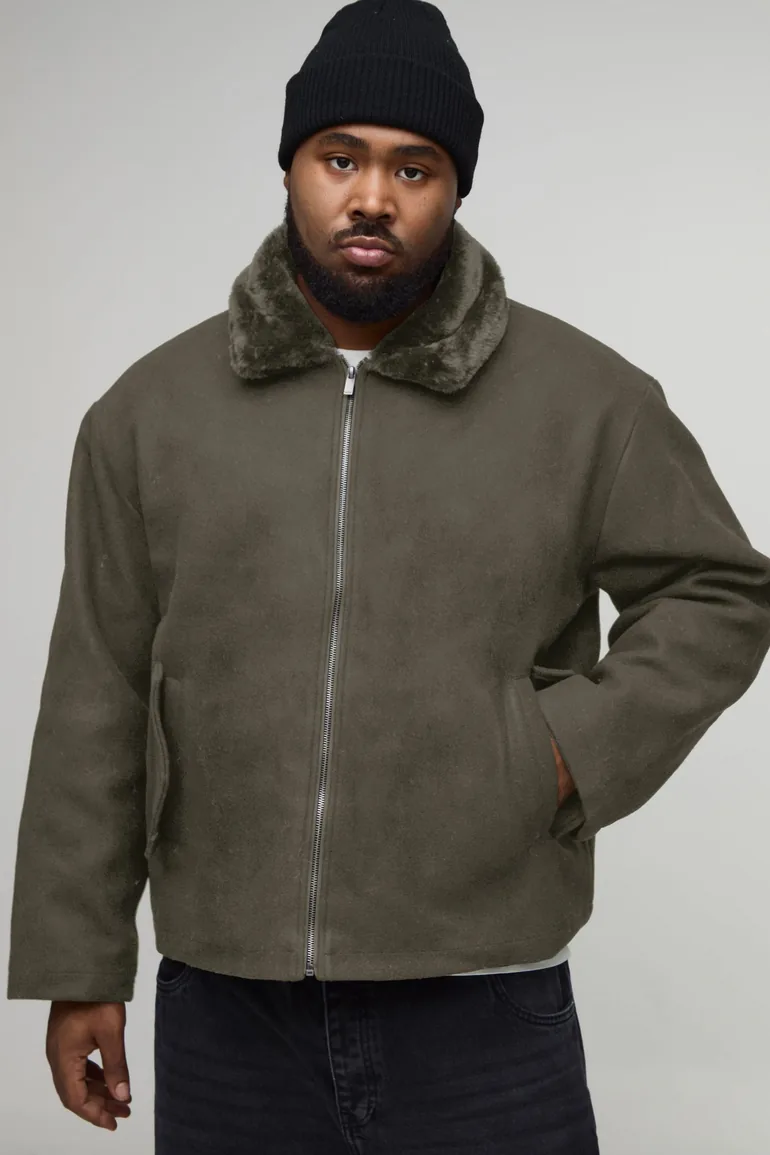 جاكيت بوهو مان أخضر - للمقاسات الكبيرة