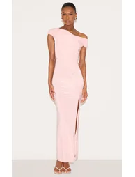 Blush Rose Slinky Twist Detail Maxi Dress