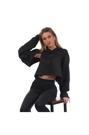 Women's adidas HIIT Aeroready Crop Training Hoody in Black