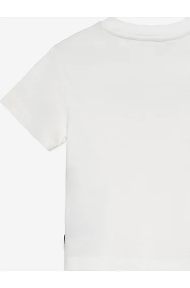 Palm Angels Boys Logo Stamp Regular T-Shirt in Ivory