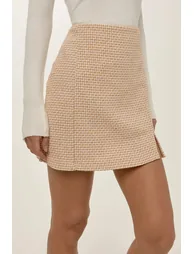 Solid Mini Slit Skirt - 1