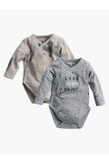 Pack of 2 - Speckled Quote Print Bodysuit