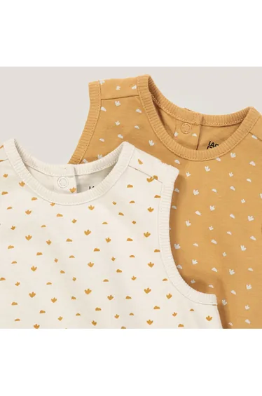 Pack of 2 Printed Rompers in Geometric Print Cotton