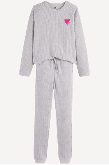 Brushed Honeycomb Print Pyjamas