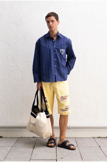 GIESTO Destroyed Denim Shorts