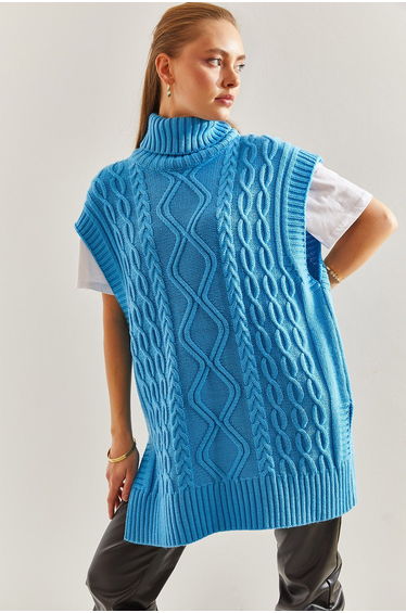 Women's Turtleneck Hair Braided Knitwear Sweater