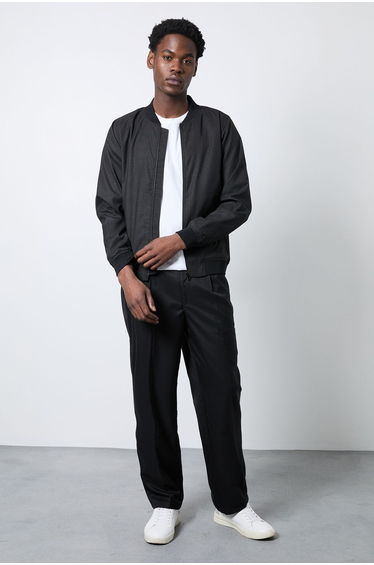 Black Smart Bomber Jacket