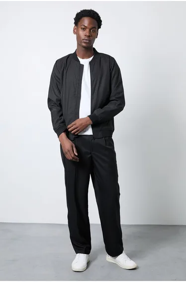 Black Smart Bomber Jacket