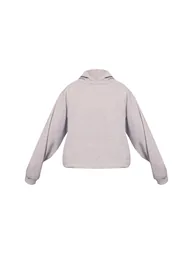 Ash Grey Cotton Fleece Pullover Hoodie - 4