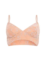 Nude Metallic Textured Mesh Bralette - 4