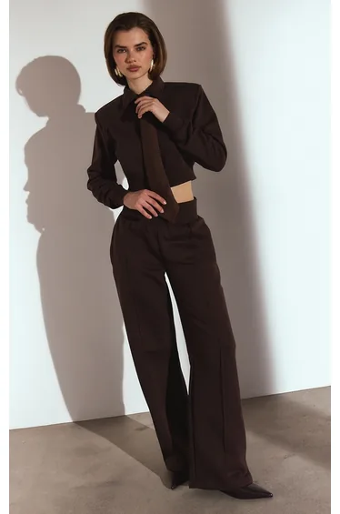 Chocolate High Waist Straight Leg Joggers