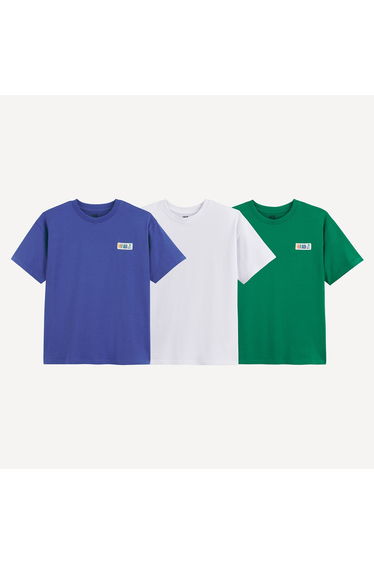 Pack of 3 T-Shirts with Crew Neck and Short Sleeves