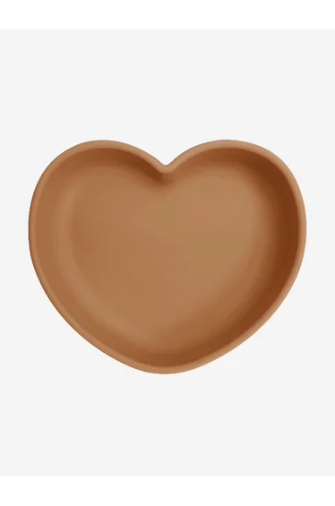 Silicone Heart Shaped Suction Plates in Brown