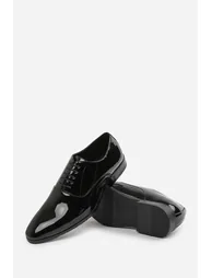 NICK OXFORD LACE UP WORK DRESS SHOES IN BLACK PATENT - 4