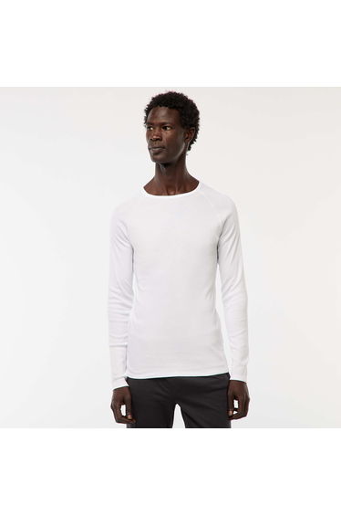 Basic Long-Sleeved Solid T-Shirts WHITE
