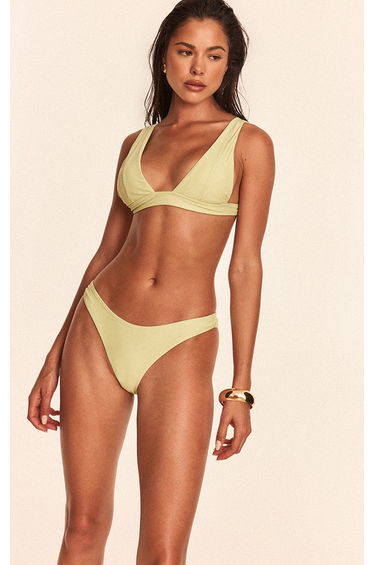 Pale Lime Boomerang Tanga Bikini Bottom