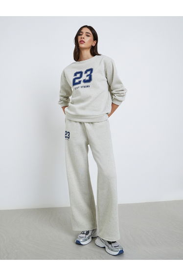 Grey Crew Neck Oversized Sweatshirt and Joggers Co-Ords