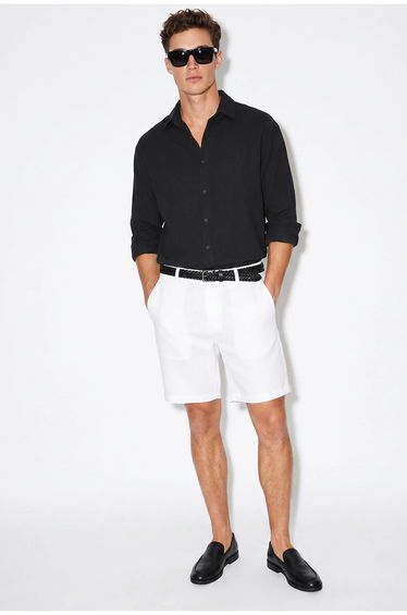 LUCCI Oversized Textured Button-Front Shirt