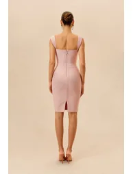 Sweet Invitation Blush Lace Corset Wide Strap Midi Dress - 5