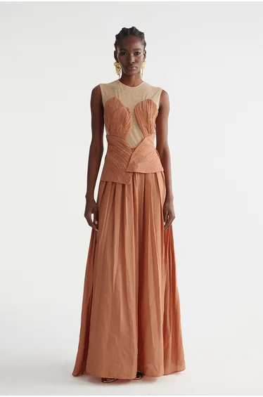 Feride Ruch Flower Mesh Maxi Dress