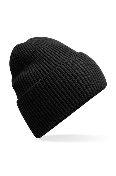 Beechfield Cuffed Recycled Oversized Beanie - Black
