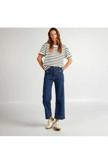 Oversized round neck T-shirt WHITE