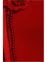 Goddiva Racer Neck Corsage Scuba Maxi - Red - 3
