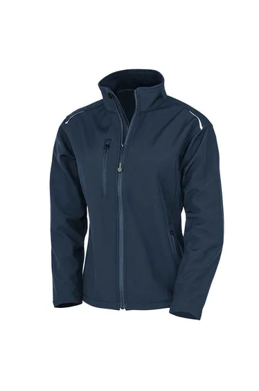 Result Genuine Recycled Womens/Ladies Three Layer Soft Shell Jacket - Navy Blue