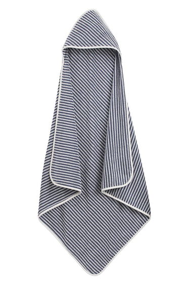 Malo Striped 100% Cotton Towelling Bath Cape