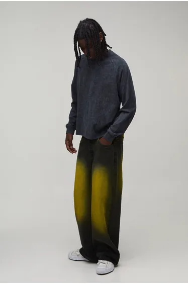 Baggy Green Tinted Jeans - black