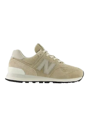New Balance Womens/Ladies 574 Suede Wedge Trainers - Beige/White