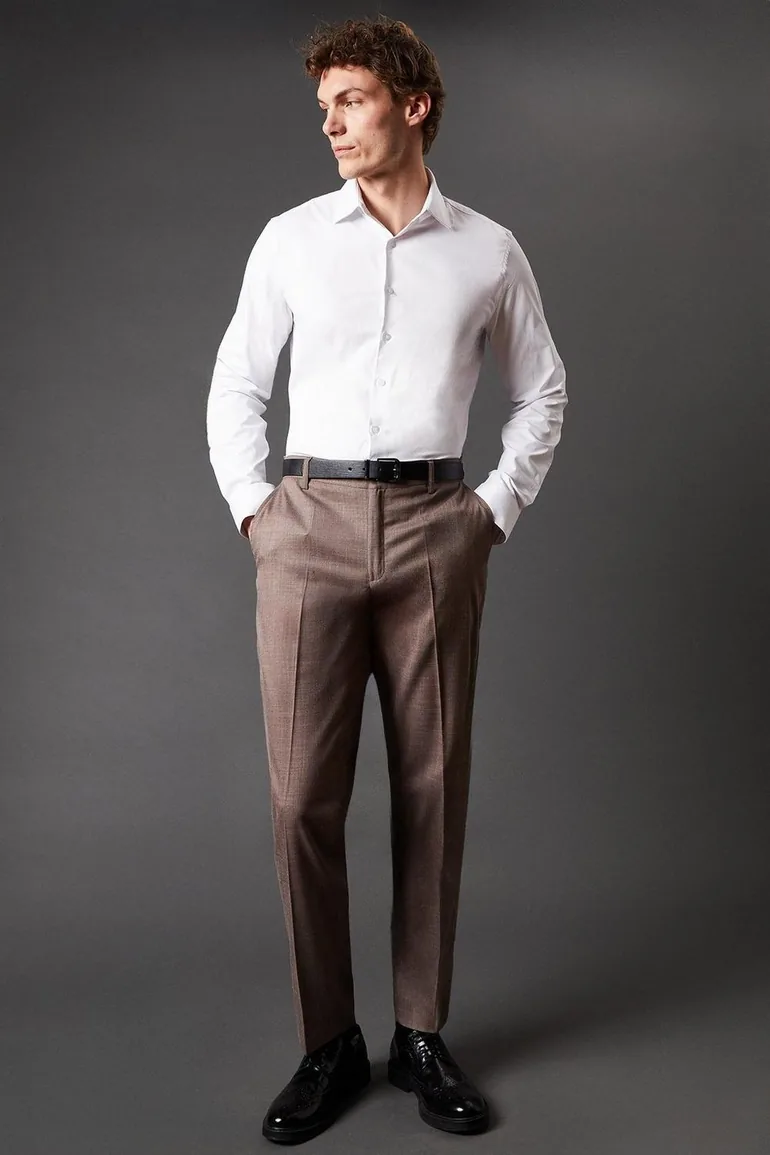 Neutral Stretch Slim Fit Smart Trousers