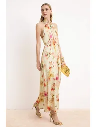 Multi-Colored Maxi Lined Stylish/Evening Dress