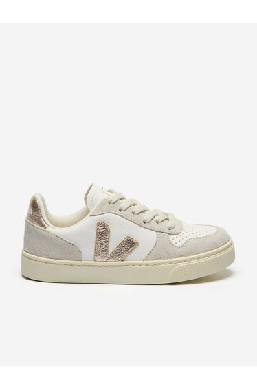Veja Kids Chromefree Leather Small V-10 Laces Trainers in White