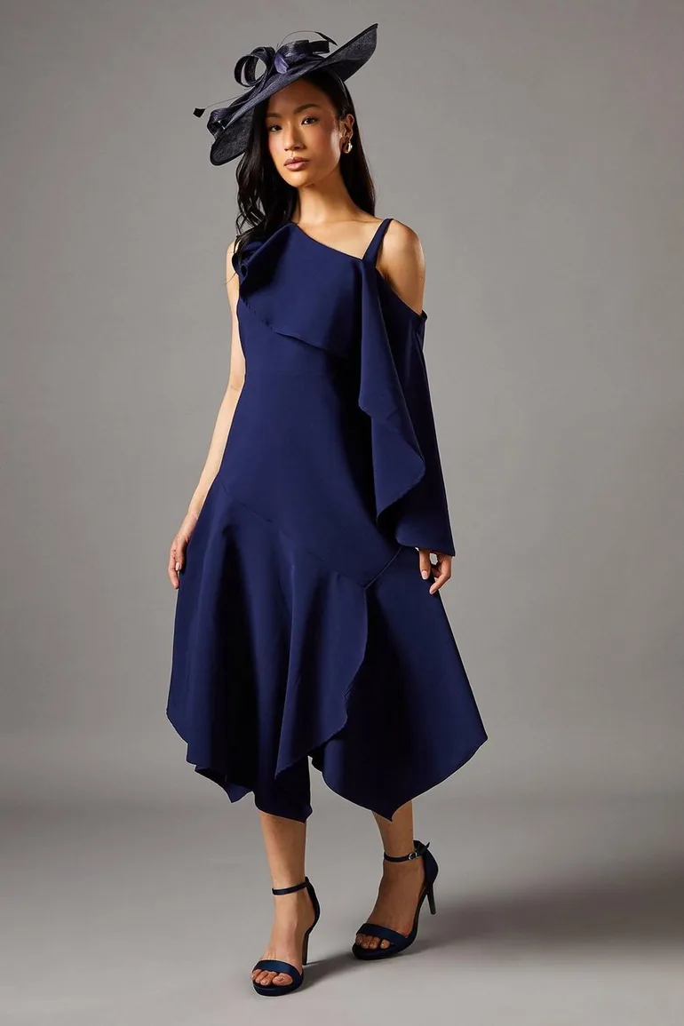 strapless open back dress One Shoulder Sleeveless Sequin A-Line Maxi Dress for Wedding Guests main image 1