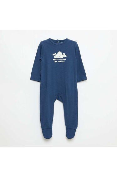 Long-Sleeved Footed Pajamas BLUE
