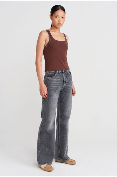 Dilvin Women's Ribbed Cotton Cami Blouse