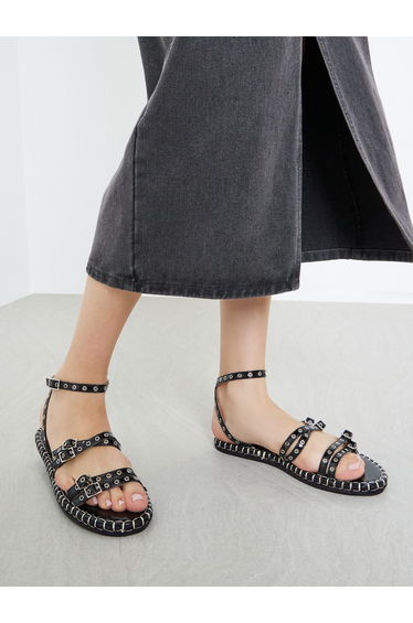 Tanya Metal Eyelet Flat Espadrilles