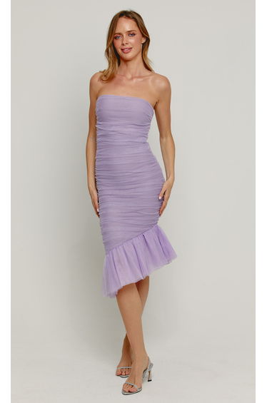 Lilac Asymmetric Bandage Dress