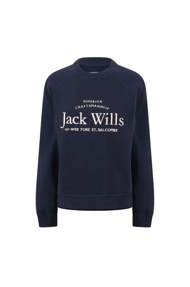 Jack Wills Womens/Ladies Hunston Graphic Crew Neck Sweatshirt - Navy
