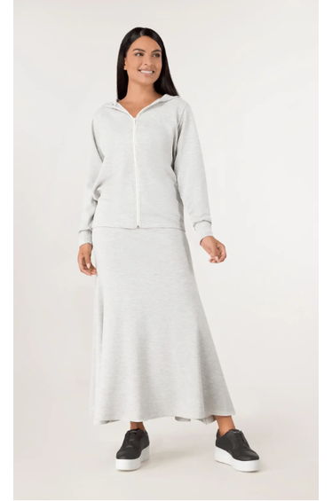 Soft Zipped Sweatshirt - SEASONAL GREY MELANGE
