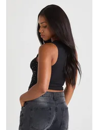 Studded Ribbed Racer Vest - 1