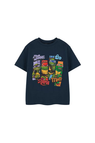 Teenage Mutant Ninja Turtles Boys Character Slices Short-Sleeved T-Shirt - Navy