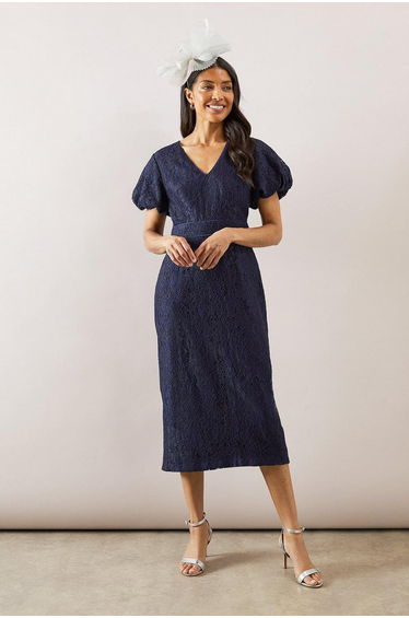 Lace Piping Detail Dress