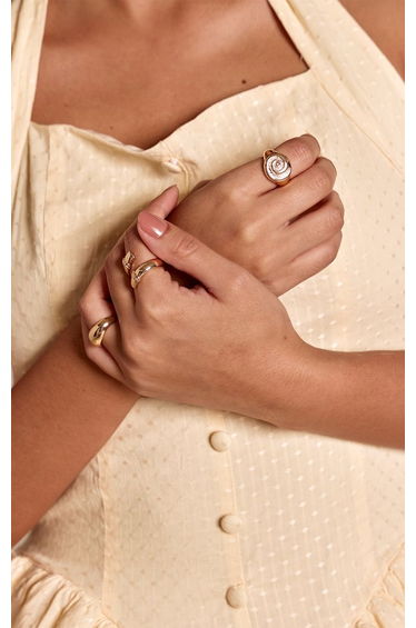 Gold Molten Huggie Ring Multi-Pack